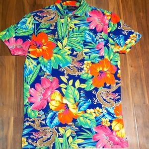 Polo by Ralph Lauren Floral Dragon Print Golf Shirt